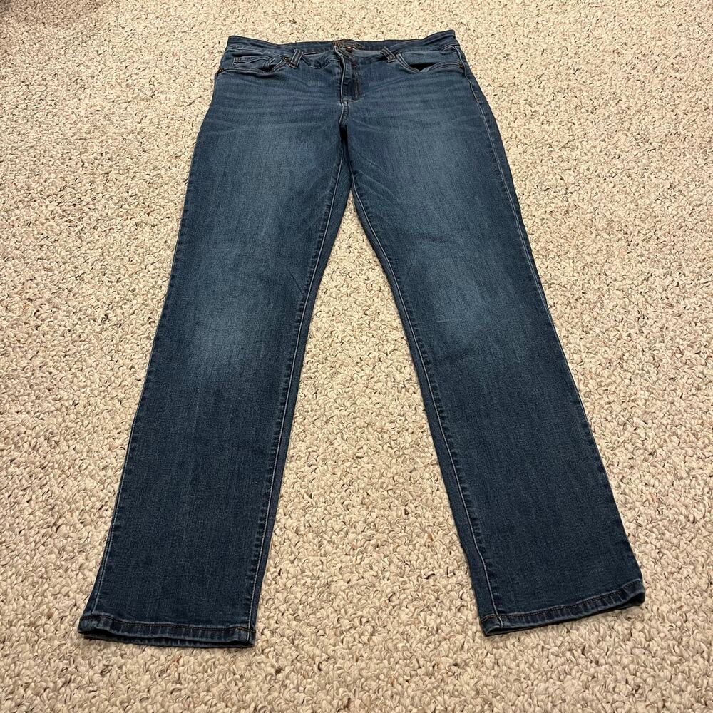 Kut From the Kloth Catherine Mid Rise Straight Fit Boyfriend Jeans 10 Dark Wash